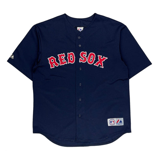 Made In USA Red Sox Majestic Mlb Jersey - Large Navy Polyester