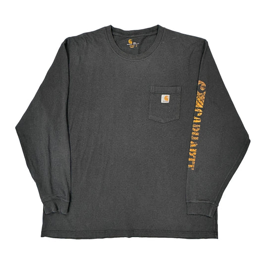 Workwear Carhartt Long Sleeve T-Shirt - 2XL Black Cotton