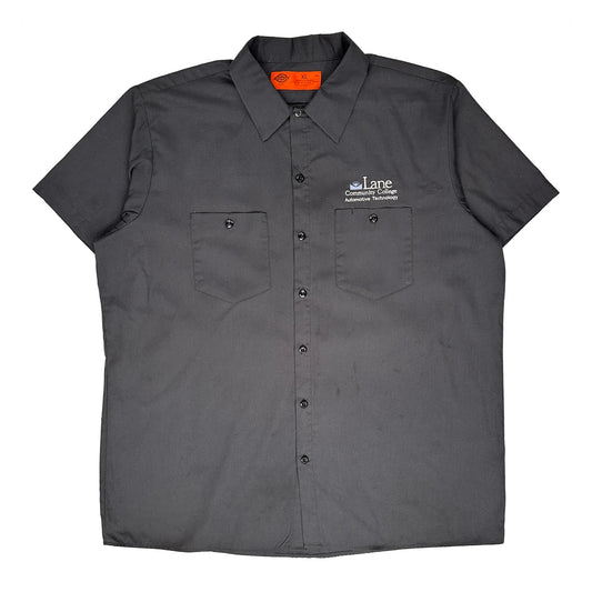 Lane Community College Automotive Technology Dickies Short Sleeve Shirt - XL Grey Polyester Blend
