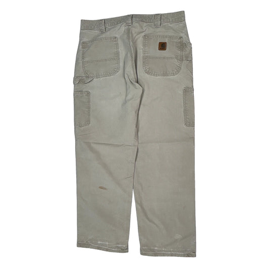 Carhartt Carpenter Trousers - 36W 32L Beige Cotton
