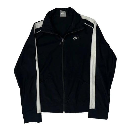 Nike Striped Track Jacket - Medium Black Polyester