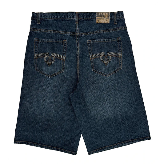 Attitude Baggy Denim Shorts - 38W 13L Blue Denim