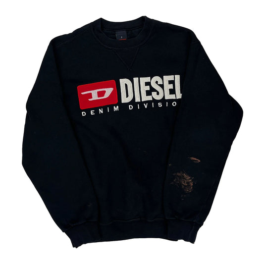 Diesel Spellout Sweatshirt - Small Black Cotton