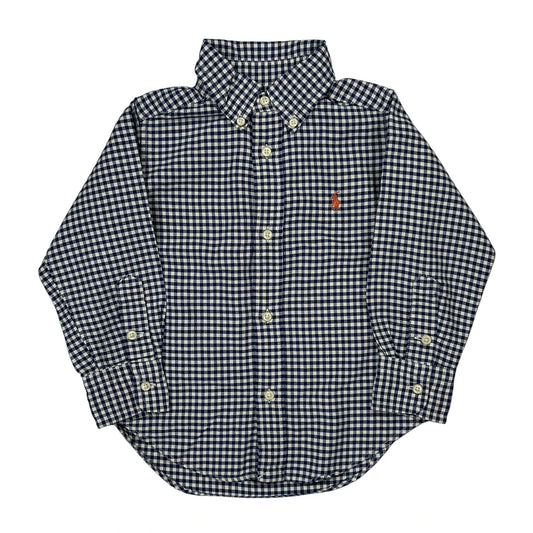 Age 2 Ralph Lauren Checked Shirt - XS Blue Cotton