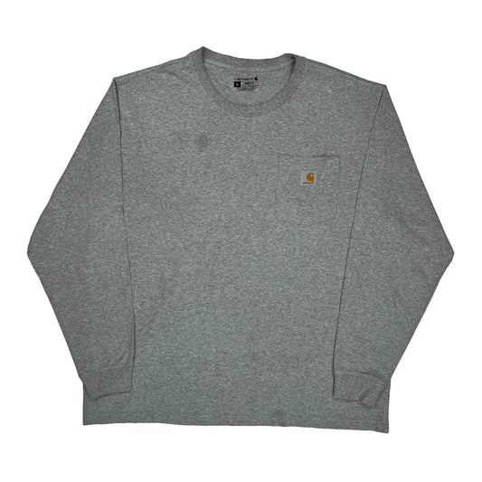 Carhartt Long Sleeve T-Shirt - XL Grey Cotton Blend