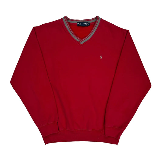 Polo Golf Ralph Lauren Sweatshirt - Large Red Cotton Blend