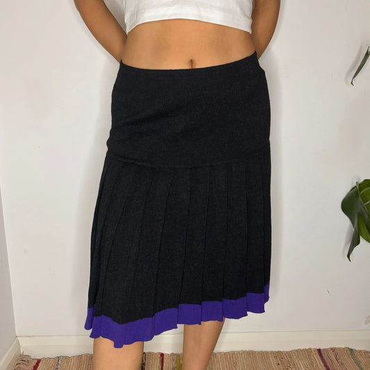 Vintage grey Unbranded Pleated Skirt - womens 27" waist