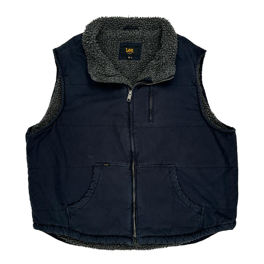 Sherpa Lined Lee Workwear Gilet - 2XL Navy Polyester