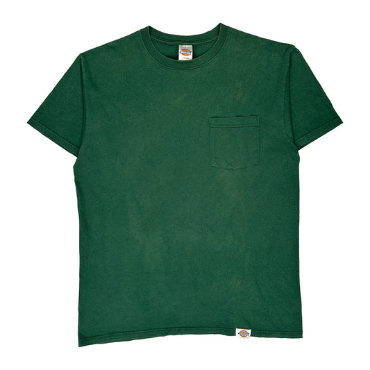 Vintage Dickies T-Shirt - Large Green Cotton