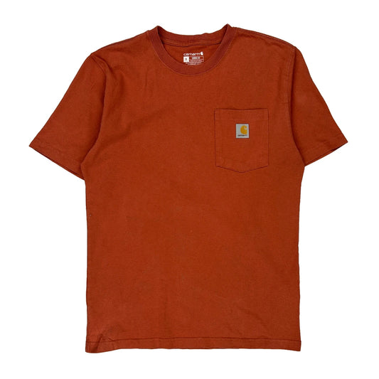 Carhartt T-Shirt - Small Orange Cotton