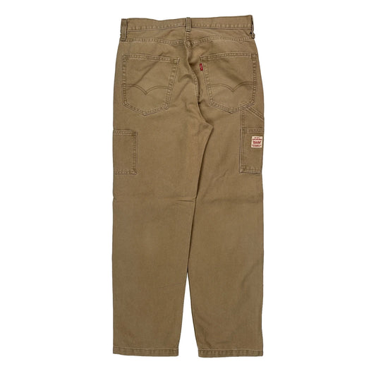 Levis Double Knee Carpenter Trousers - 32W 32L Beige Cotton