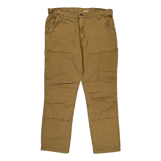 Carhartt Double Knee Carpenter Trousers - 40W 34L Brown Cotton Blend