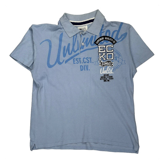 Ecko Unltd Polo Shirt - XL Blue Cotton