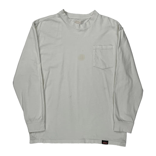 Dickies Long Sleeve T-Shirt - XL White Cotton