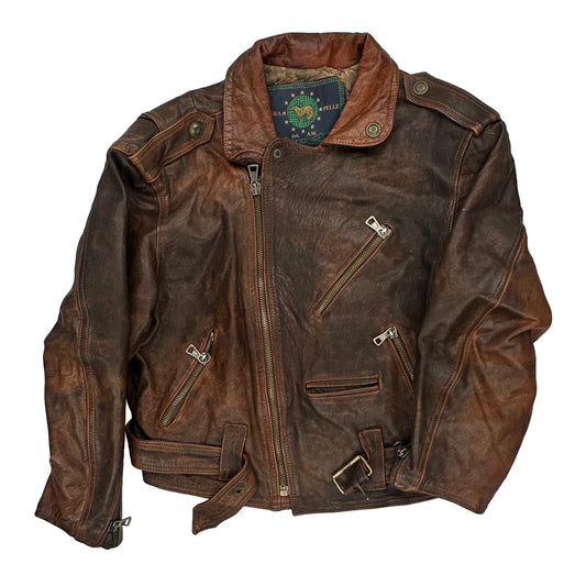 Vera Pelle Leather Jacket - No Size Brown Leather