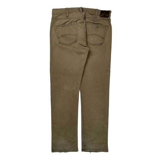 Armani Jeans Jeans - 34W 32L Khaki Cotton