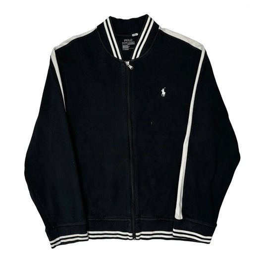 Polo By Ralph Lauren Track Jacket - Large Black Cotton
