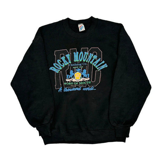 Vintage Made In USA Jerzees Sweatshirt - Large Black Cotton Blend