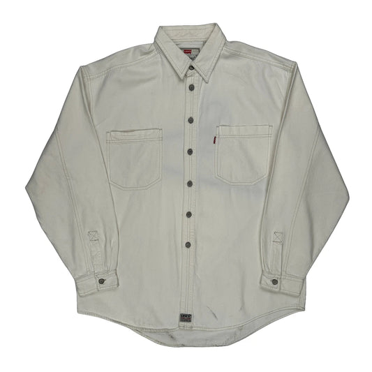 Levis Work Shirt - Large White Cotton