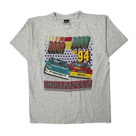 Vintage Indianapolis Flying Start Single Stitch T-Shirt - Large Grey Cotton