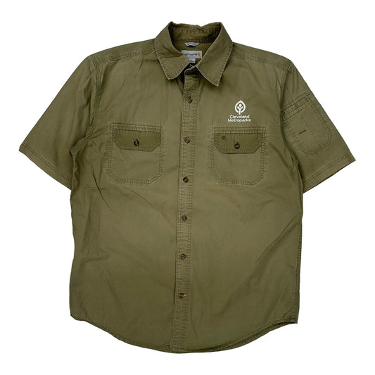 Carhartt Short Sleeve Shirt - Large Green Cotton