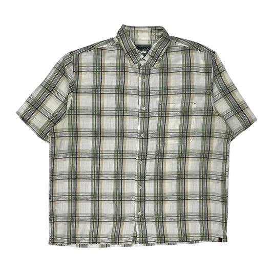 Woolrich Checked Short Sleeve Shirt - XL Green Cotton