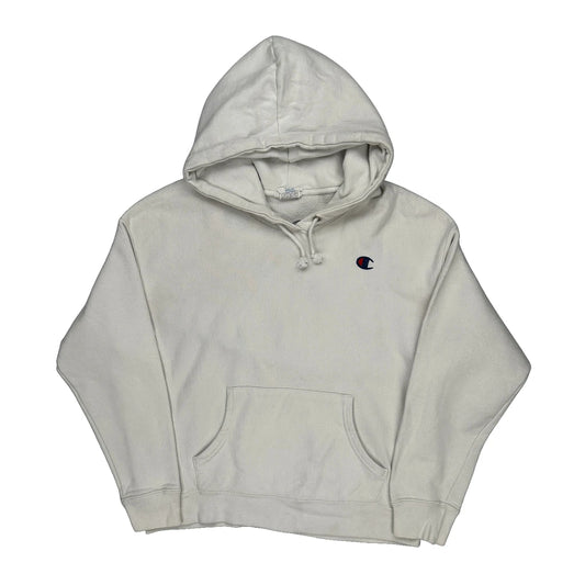 Reverse Weave Champion Hoodie - Large Cream Cotton