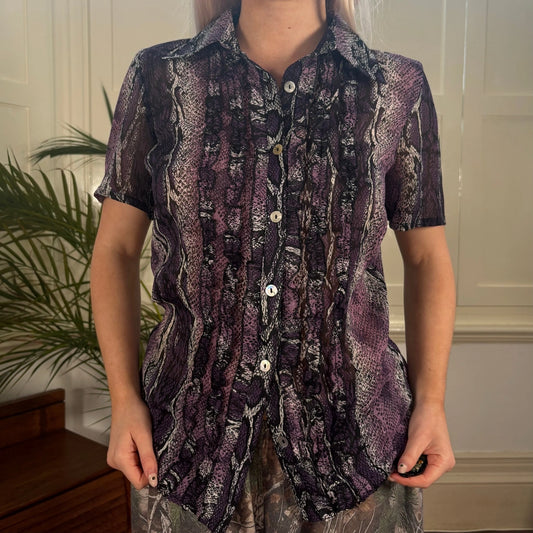 Vintage purple Unbranded Short Sleeve Shirt - womens medium