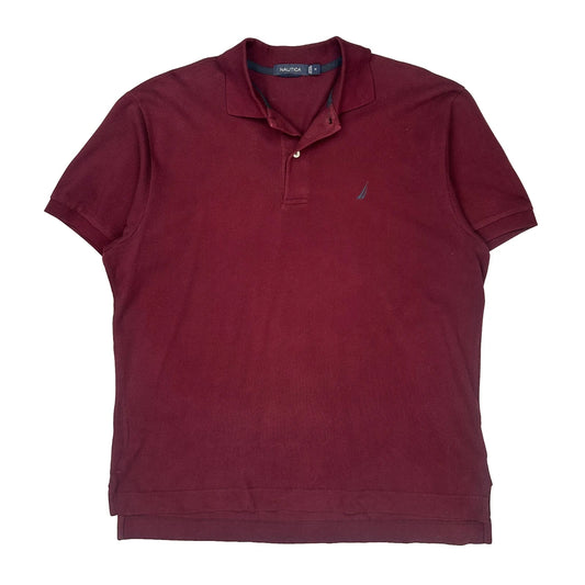 Nautica Polo Shirt - Medium Burgundy Cotton