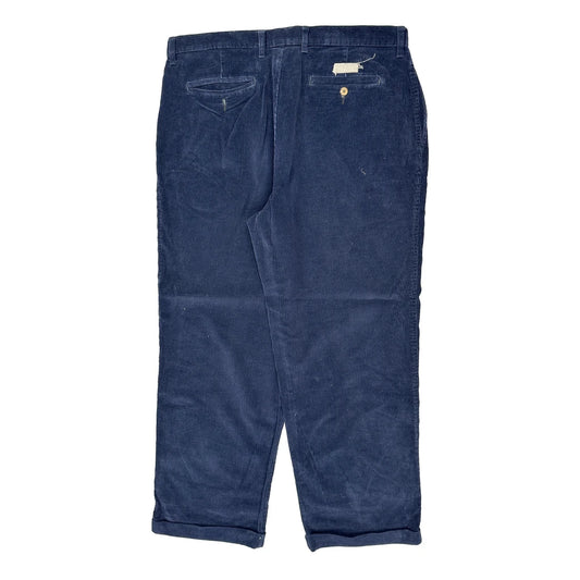 Chaps Ralph Lauren Cord Trousers - 38″ Waist Blue Cotton