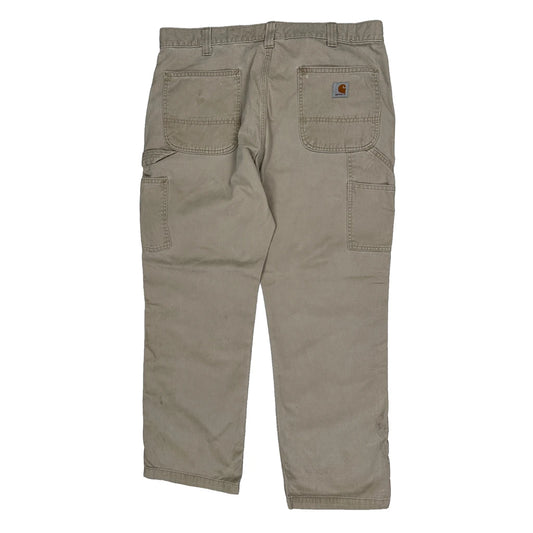 Carhartt Carpenter Trousers - 36W 30L Beige Cotton