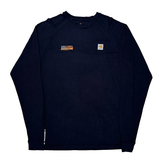 Carhartt Long Sleeve T-Shirt - XL Navy Cotton