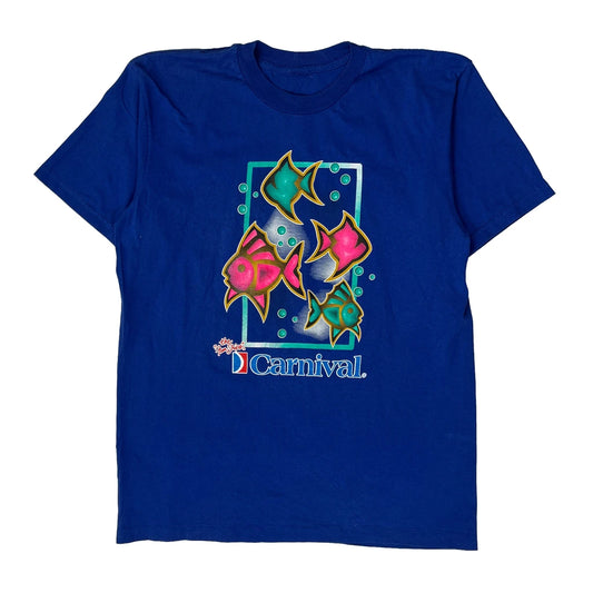 Colourful Fish Unbranded Graphic T-Shirt - XL Blue Cotton