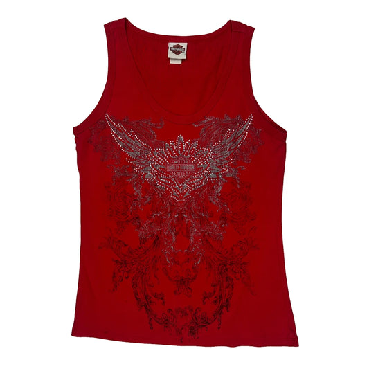 Vintage Sturgis Harley Davidson Studded Tank Top - XL Red Cotton