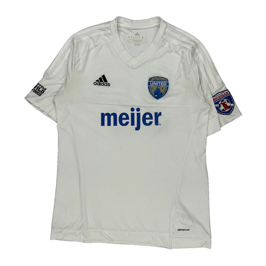 Adidas Football Shirt - Medium White Polyester