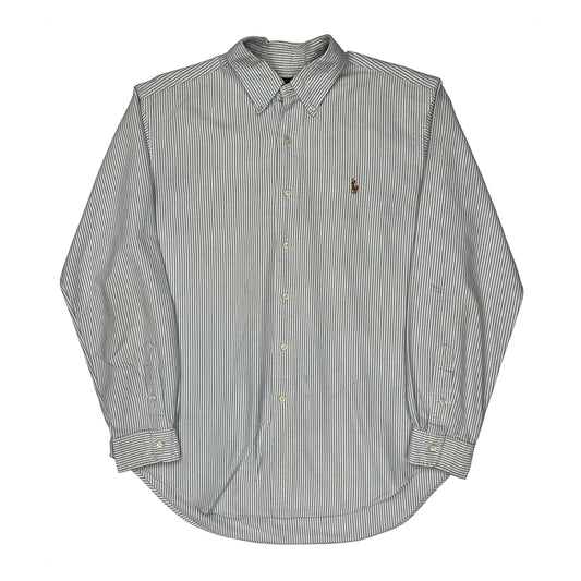 Ralph Lauren Striped Patterned Shirt - Large Blue Cotton