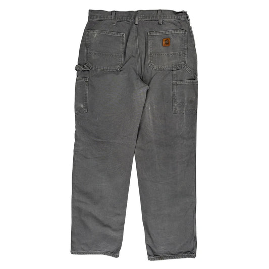 Carhartt Double Knee Carpenter Trousers - 34W 34L Grey Cotton