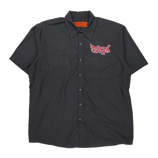 Bad Ass Mafia Red Kap Graphic Short Sleeve Shirt - XL Black Cotton Blend