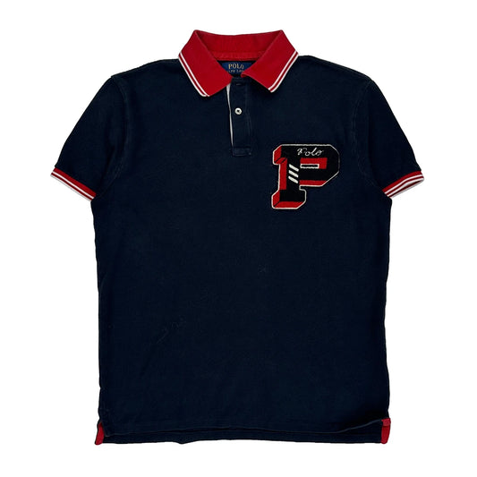 New York Polo By Ralph Lauren Slim Fit Polo Shirt - Medium Navy Cotton