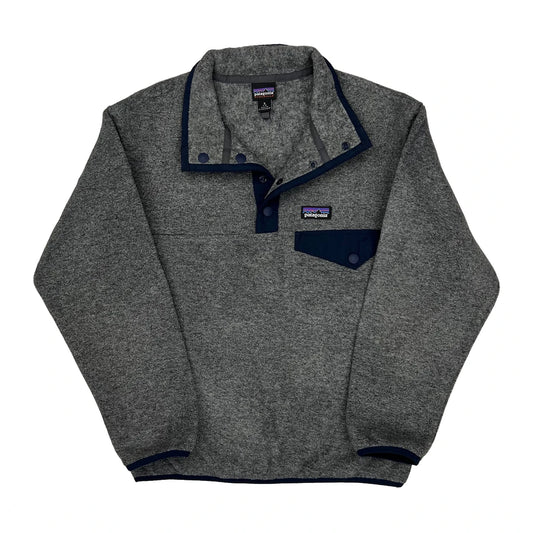 Vintage Age 7-8 Patagonia Synhilla Snap T Fleece - Small Grey Polyester
