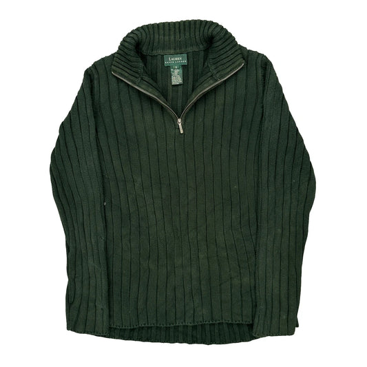 Vintage Ralph Lauren 1/4 Zip - Small Green Cotton