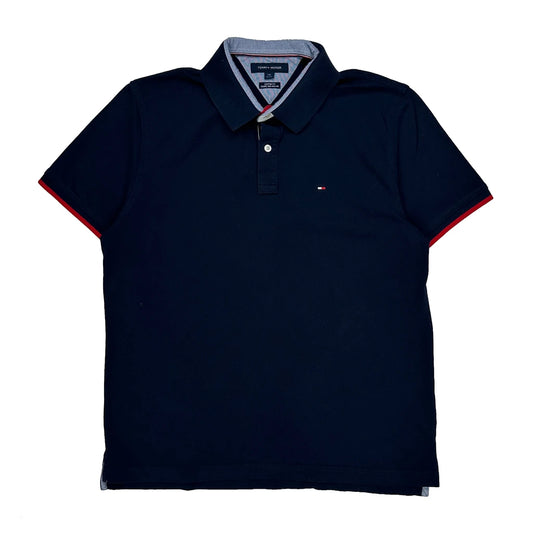 Vintage Tommy Hilfiger Polo Shirt - Large Navy Cotton