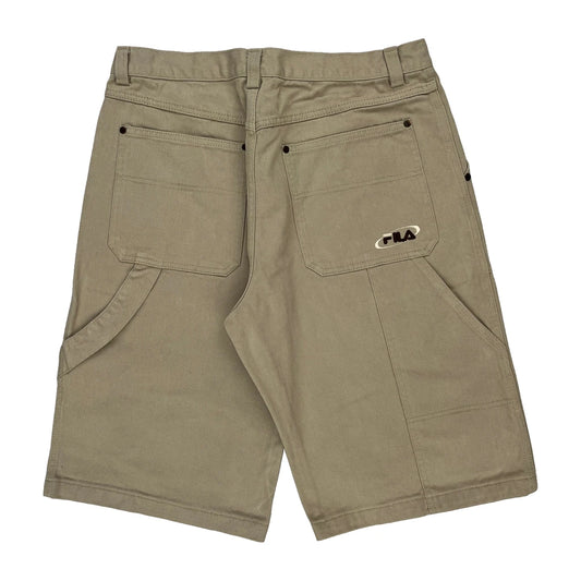 Fila Carpenter Shorts - 34W 12L Khaki Cotton