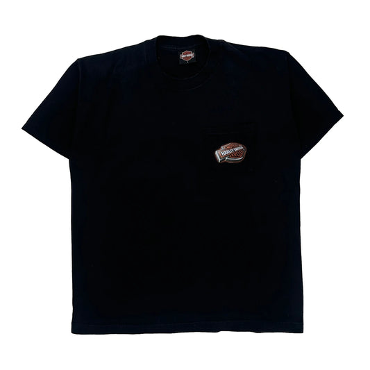 Vintage Ocean City, Md Harley Davidson Graphic T-Shirt - Large Black Cotton