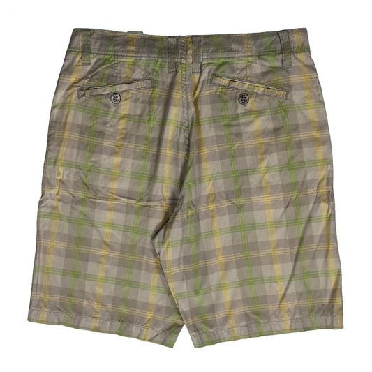 Billabong Checked Chino Shorts - 34W 11L Beige Cotton Blend