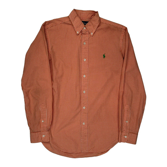 Ralph Lauren Checked Shirt - Small Orange Cotton