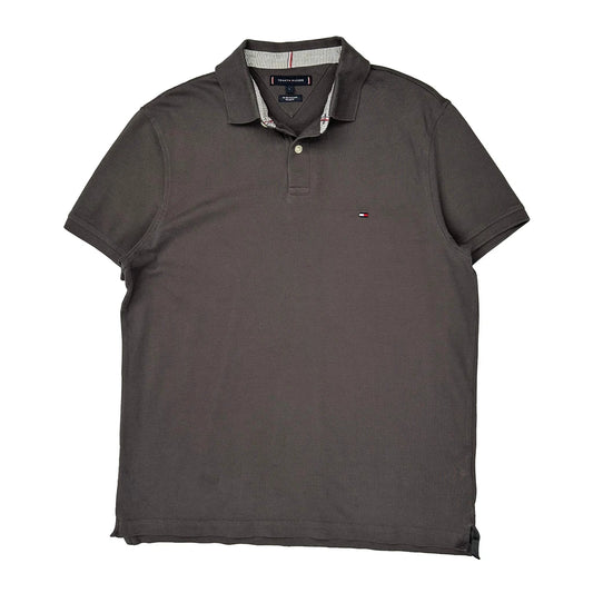 Tommy Hilfiger Polo Shirt - Large Grey Cotton