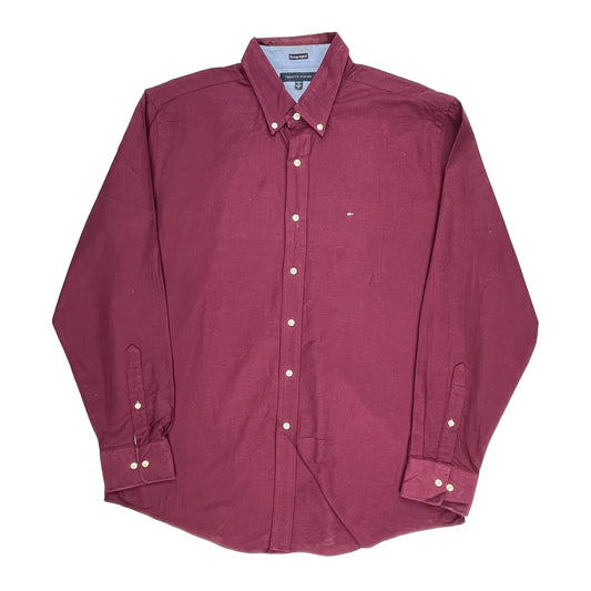 Tommy Hilfiger Slim Fit Shirt - XL Burgundy Cotton