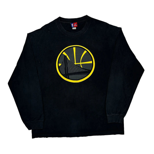 Golden State Warriors Majestic Nba Long Sleeve T-Shirt - XL Black Cotton
