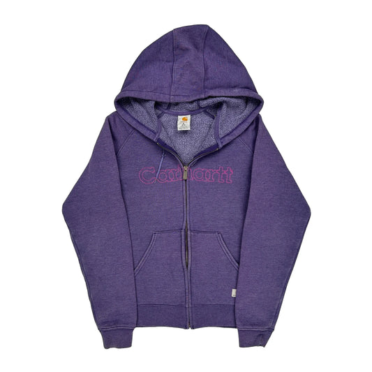 For Women Carhartt Spellout Hoodie - Medium Purple Cotton Blend